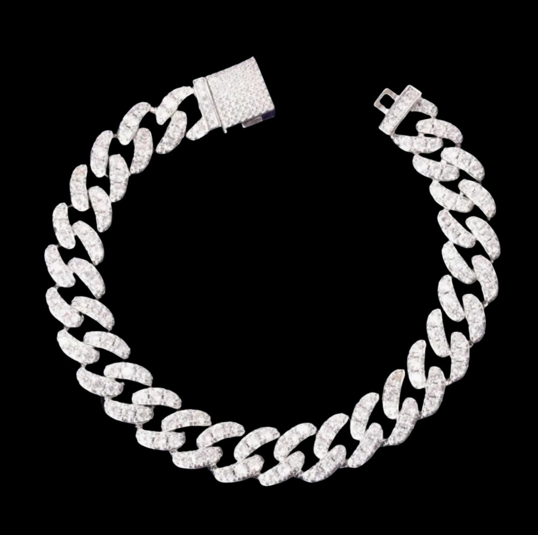 10mm 18k Gold Diamond Miami Cuban Link Bracelet