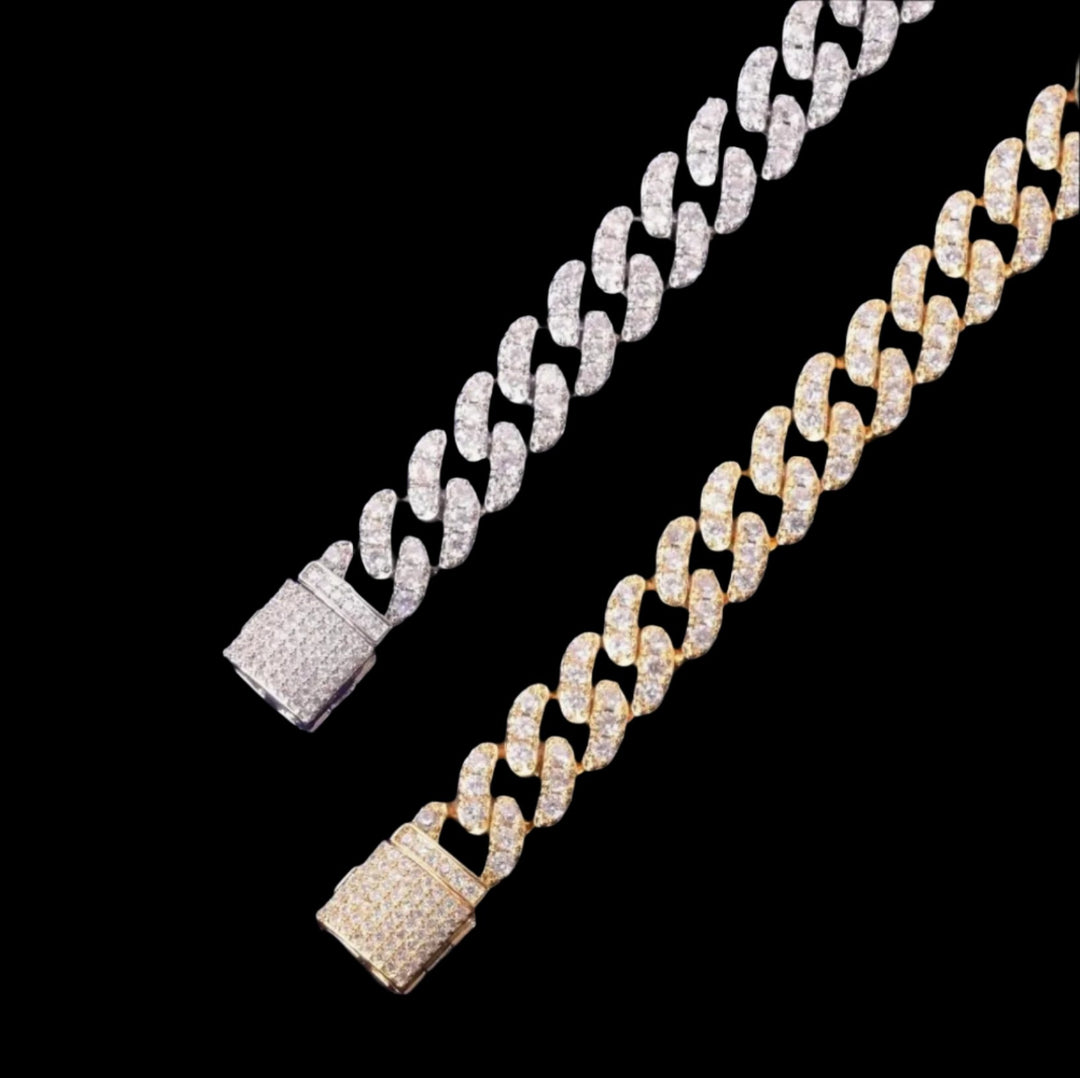 10mm 18k Gold Diamond Miami Cuban Link Bracelet
